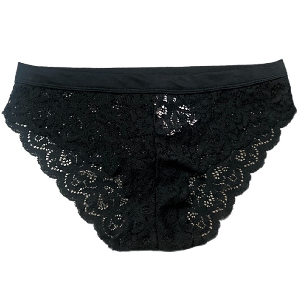 Victorias Secret Body by Victoria Floral Lace Bikini panty Black Small